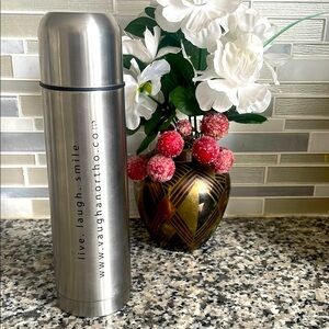 NWOT: Stainless Steel Thermos with Inspirational Quote Hot or Cold NEW
